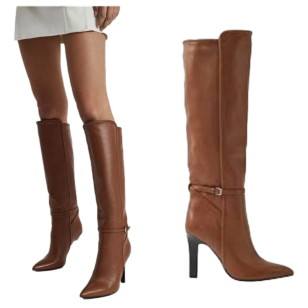 REISS Caitlin Knee High Leather Boot